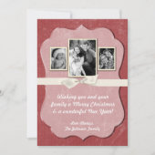 5x7 Kerstmis XMAS Rode Grunge Disstress PHOTO Card Feestdagenkaart (Voorkant)