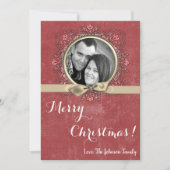 5x7 Kerstmis XMAS Rode Grunge Disstress PHOTO Card Feestdagenkaart (Voorkant)