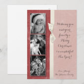 5x7 Kerstmis XMAS Rode Grunge Disstress PHOTO Card Feestdagenkaart (Voorkant / Achterkant)