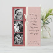 5x7 Kerstmis XMAS Rode Grunge Disstress PHOTO Card Feestdagenkaart (Staand voorkant)