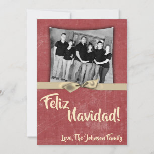 5x7 Kerstmis XMAS Rode Grunge Disstress PHOTO Card Feestdagenkaart