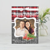 5x7 Kerstmis XMAS Rode Kersttruck FOTO Kaart (Staand voorkant)