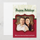 5x7 Kerstmis XMAS Rode Polka Dot FOTOKAART Feestdagenkaart (Voorkant / Achterkant)