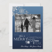 5x7 Kerstmis XMAS Sneeuwvlokken Sneeuwfotokaart Feestdagenkaart (Voorkant)