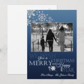 5x7 Kerstmis XMAS Sneeuwvlokken Sneeuwfotokaart Feestdagenkaart (Voorkant / Achterkant)