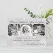 5x7 Kerstmis XMAS Sneeuwvlokken Winter FOTO-kaart Feestdagenkaart (Staand voorkant)