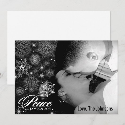 5x7 Kerstmis XMAS Sneeuwvlokken Winter FOTO-kaart Feestdagenkaart (Voorkant / Achterkant)