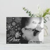 5x7 Kerstmis XMAS Sneeuwvlokken Winter FOTO-kaart Feestdagenkaart (Staand voorkant)