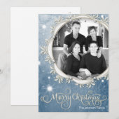 5x7 Kerstmis XMAS Sneeuwvlokken Winter FOTO-kaart Feestdagenkaart (Voorkant / Achterkant)