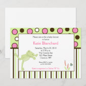 5x7 Kikker met mod Kikker Roze Trendy Dot Baby sho Kaart (Voorkant / Achterkant)