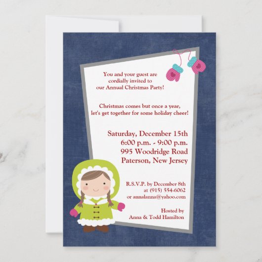 5x7 Kinder uitnodiging voor kerstmis (Voorkant)