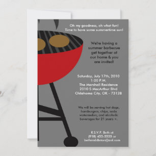5x7 Kingof Grill Master Summer Barbecue Invitation Kaart