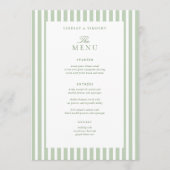 5x7" Klassieke Groene Trouwtafel Menu Kaarten (Voorkant)