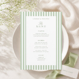 5x7" Klassieke Groene Trouwtafel Menu Kaarten