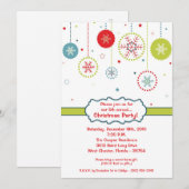 5x7 Kleurrijke Sneeuwvlok Kerstfeest Uitnodiging (Voorkant / Achterkant)