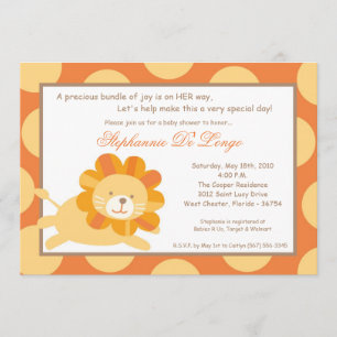 5x7 Koning van het Oerwoud Lion Baby shower Uitnod Kaart