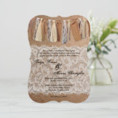 5x7 Kraft papieren zak Lace Burlap bruiloft uitnod Kaart (Staand voorkant)