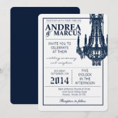 5x7 kristallen kroonluchter Glitz bruiloft uitnodi Kaart (Voorkant / Achterkant)