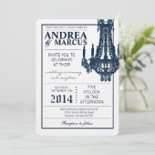 5x7 kristallen kroonluchter Glitz bruiloft uitnodi Kaart (Staand voorkant)