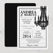 5x7 kristallen kroonluchter Glitz bruiloft uitnodi Kaart (Voorkant / Achterkant)