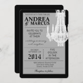 5x7 kristallen kroonluchter Glitz bruiloft uitnodi Kaart (Voorkant / Achterkant)