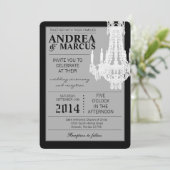 5x7 kristallen kroonluchter Glitz bruiloft uitnodi Kaart (Staand voorkant)