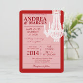 5x7 kristallen kroonluchter Glitz bruiloft uitnodi Kaart (Staand voorkant)