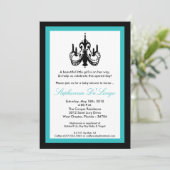 5x7 Kroonluchter Blauwgroen Turquoi Baby shower Ui Kaart (Staand voorkant)