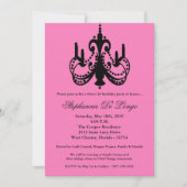 5x7 kroonluchter lief 16 Verjaardag Deel Uitnodigi Kaart (Voorkant)