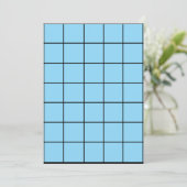 5x7 L. Blauw papier Gridmap Kaart (Staand voorkant)