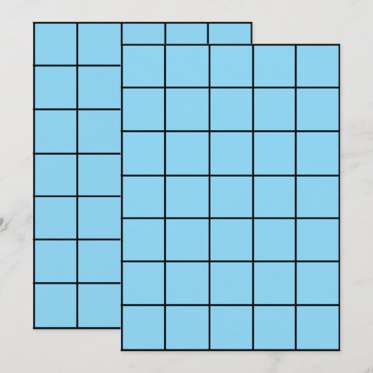 5x7 L. Blauw papier Gridmap Kaart (Voorkant / Achterkant)
