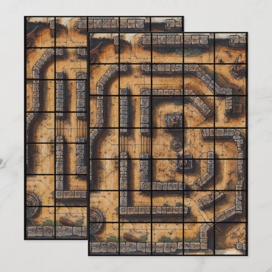 5x7 Labyrinth Paper Gridmap Kaart (Voorkant / Achterkant)