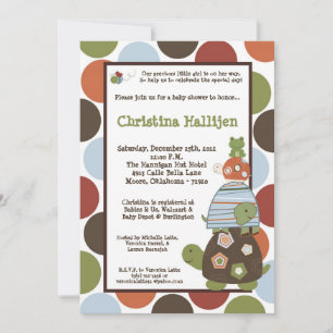 5x7 Laguna Beach Turtle Baby shower Invitation Kaart