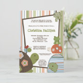 5x7 Laguna Beach Turtle Baby shower Invitation Kaart (Staand voorkant)