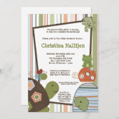 5x7 Laguna Beach Turtle Baby shower Invitation Kaart (Voorkant / Achterkant)