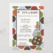 5x7 Laguna Turtle Frog Bee Baby shower Invitation Kaart (Voorkant / Achterkant)