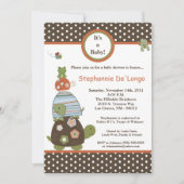 5x7 Laguna Turtle Frog Bee Baby shower Invitation Kaart (Voorkant)