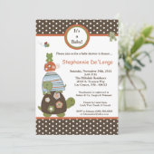 5x7 Laguna Turtle Frog Bee Baby shower Invitation Kaart (Staand voorkant)