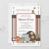5x7 Laguna Turtle Frog Bee Baby shower Invitation Kaart (Voorkant)