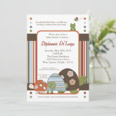 5x7 Laguna Turtle Frog Bee Baby shower Invitation Kaart (Staand voorkant)