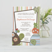 5x7 Laguna Turtle Frog Bee Baby shower Invitation Kaart (Staand voorkant)