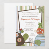 5x7 Laguna Turtle Frog Bee Baby shower Invitation Kaart (Voorkant / Achterkant)