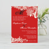 5x7 Land  Kant Rood Huwelijksuitnodiging Kaart (Staand voorkant)