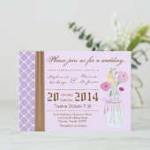 5x7 land Mason Jar Bloemen Bruiloft Uitnodiging (Staand voorkant)