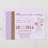 5x7 land Mason Jar Bloemen Bruiloft Uitnodiging (Voorkant / Achterkant)