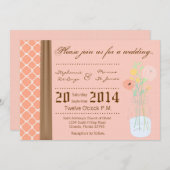 5x7 land Mason Jar Bloemen Bruiloft Uitnodiging (Voorkant / Achterkant)