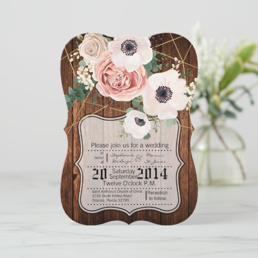 5x7 land schuur hout bruiloft uitnodiging (Staand voorkant)