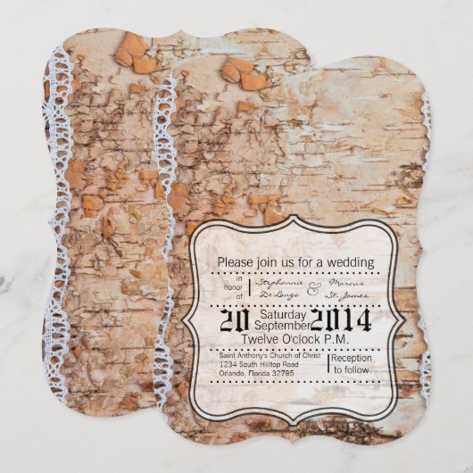 5x7 land schuur hout kant trim bruiloft uitnodigin kaart (Voorkant / Achterkant)