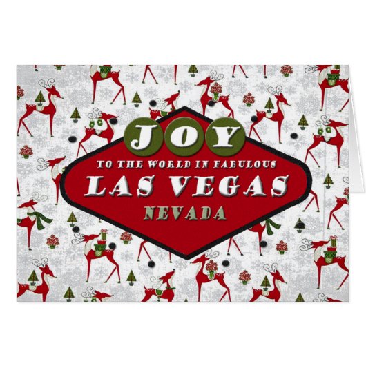 5x7 Las Vegas Kerstmis JOY Kaart (Voorkant Horizontaal)