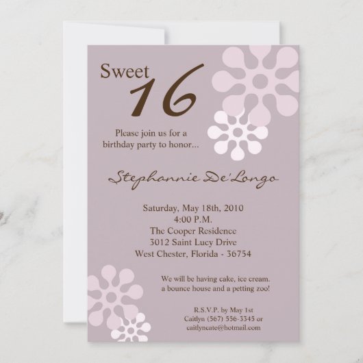 5x7 Lavendel Paarse Bloem Verjaardag Par Uitnodigi Kaart (Voorkant)